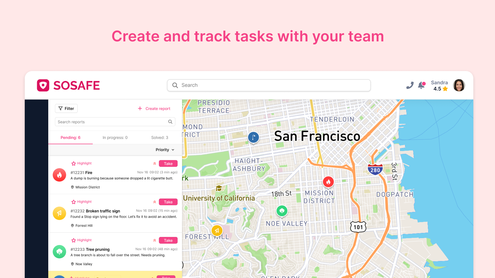 screenshot of SOSAFE Portal